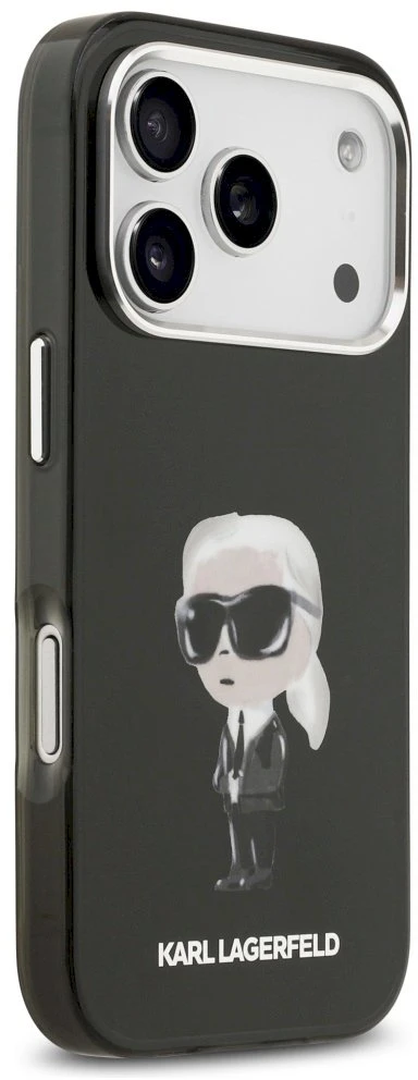 Karl Lagerfeld IML Aquarelle Karl & Logo MagSafe dėklas Apple iPhone 17 Pro juodos spalvos