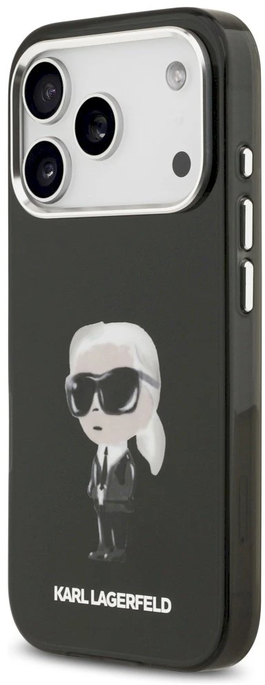 Karl Lagerfeld IML Aquarelle Karl & Logo MagSafe dėklas Apple iPhone 17 Pro juodos spalvos