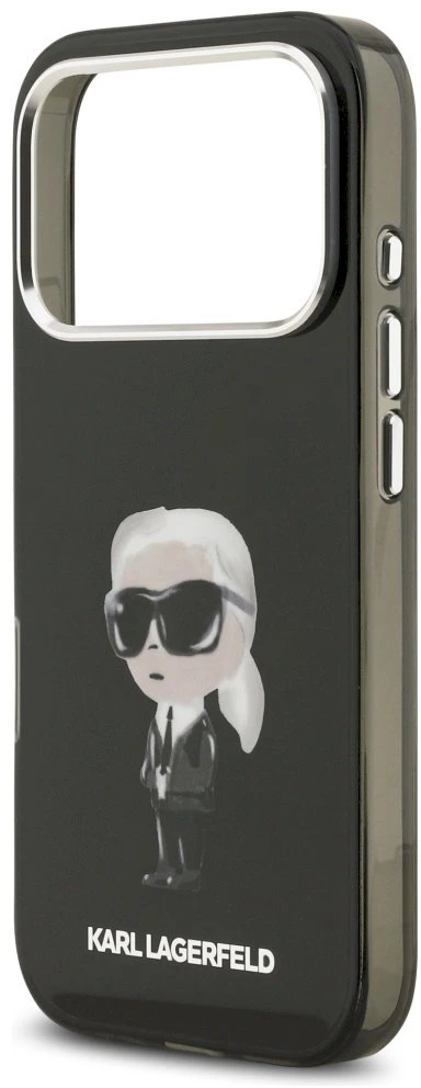 Karl Lagerfeld IML Aquarelle Karl & Logo MagSafe dėklas Apple iPhone 17 Pro juodos spalvos