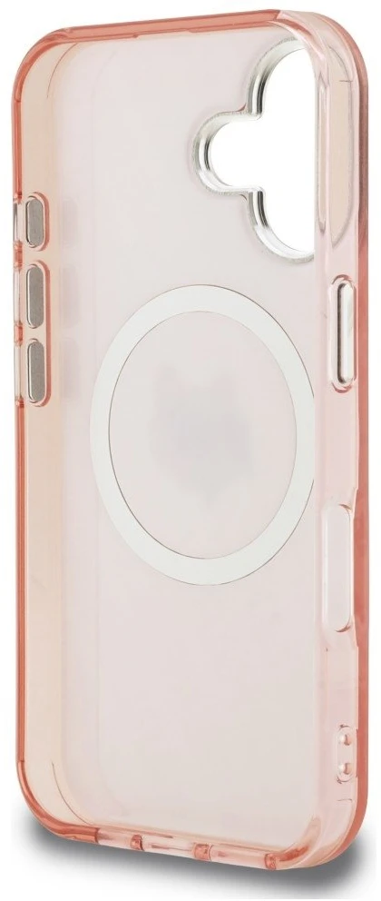 Dėklas Karl Lagerfeld IML Choupette Head Logo MagSafe iPhone 16 Case - Rožinė