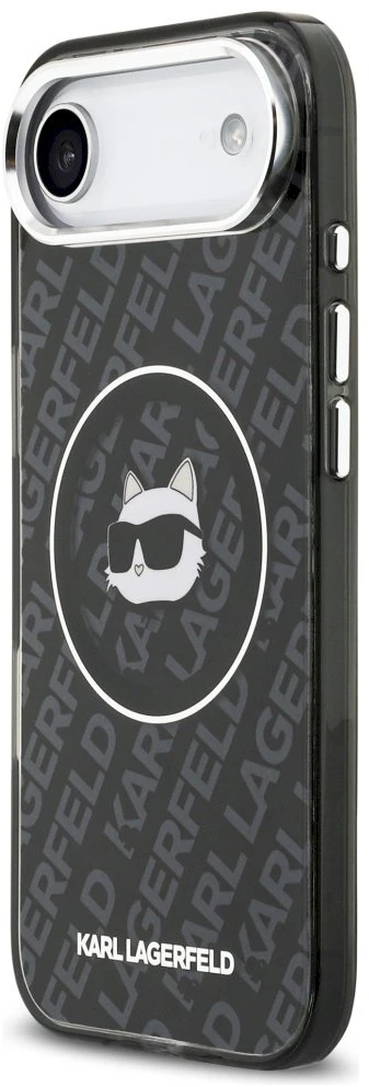 Karl Lagerfeld IML Choupette Head Logo MagSafe dėklas Apple iPhone Air juodos spalvos