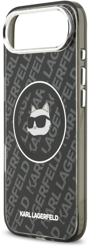 Karl Lagerfeld IML Choupette Head Logo MagSafe dėklas Apple iPhone Air juodos spalvos