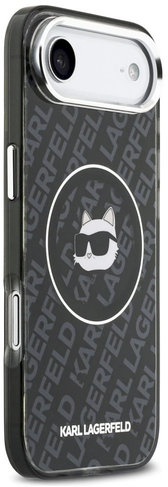 Karl Lagerfeld IML Choupette Head Logo MagSafe dėklas Apple iPhone Air juodos spalvos