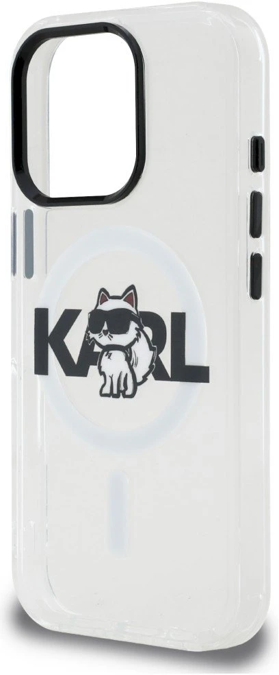 „Karl Lagerfeld IML Choupette Sketch Logo MagSafe“ dėklas, skirtas „iPhone 16 Pro“ – skaidrus