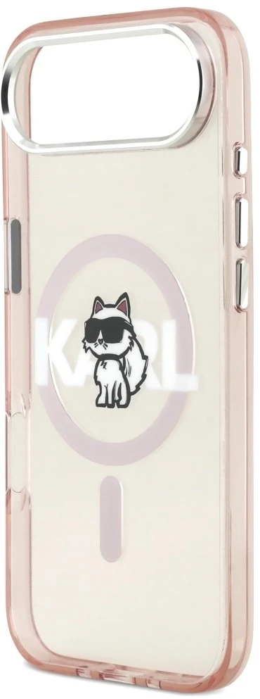 Karl Lagerfeld IML Choupette Sketch Logo MagSafe dėklas Apple iPhone Air rožinės spalvos