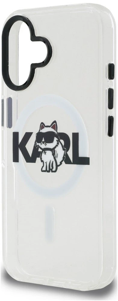 Karl Lagerfeld IML Choupette Sketch Logo MagSafe iPhone 16 dėklas – skaidrus