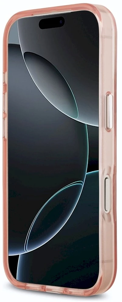 Karl Lagerfeld dėklas, skirtas IPHONE 17 Pro, suderinamas su „MagSafe KLHMP17LHGCHGKBP“ (IML Choupette eskizo logotipas), rožinis