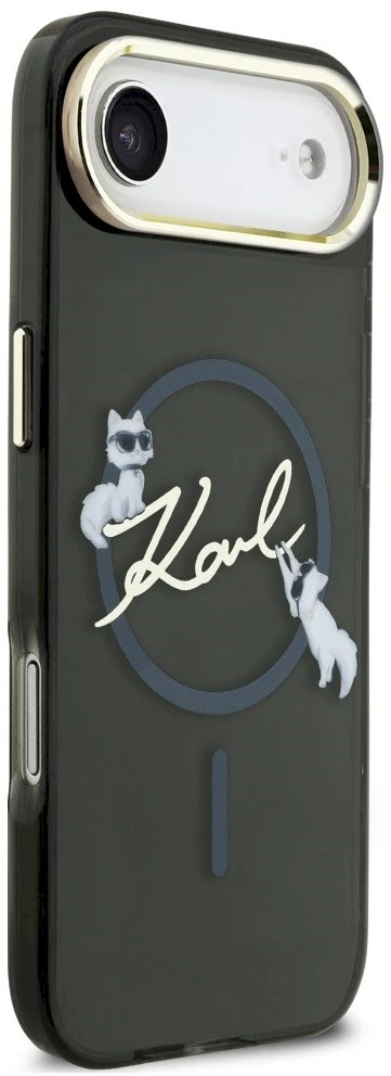 Dėklas Karl Lagerfeld IML Choupettes Karl Script Logo MagSafe iPhone Air Case - Juodas