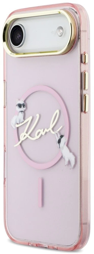 Dėklas Karl Lagerfeld IML Choupettes Karl Script Logo MagSafe iPhone Air Case - Rožinė