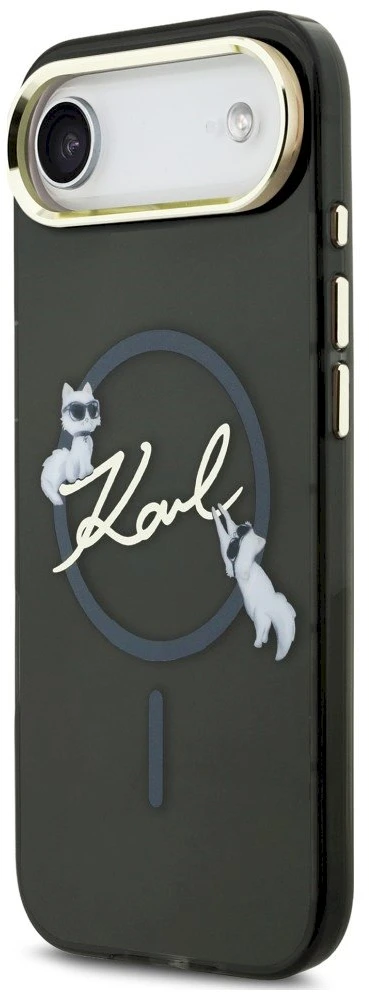 Dėklas Karl Lagerfeld IML Choupettes Karl Script Logo MagSafe iPhone Air Case - Juodas