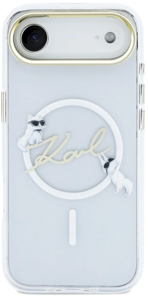 Karl Lagerfeld IML Choupettes Karl Script Logo MagSafe iPhone Air dėklas – skaidrus