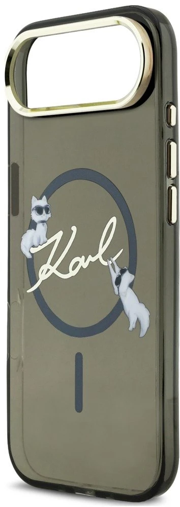 Dėklas Karl Lagerfeld IML Choupettes Karl Script Logo MagSafe iPhone Air Case - Juodas