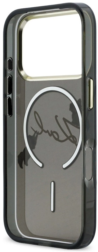 Dėklas Karl Lagerfeld IML Choupettes Karl Script Logo MagSafe Case for iPhone 17 Pro Max - Juodas