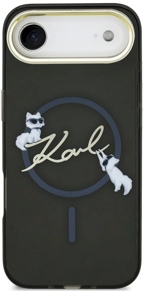 Dėklas Karl Lagerfeld IML Choupettes Karl Script Logo MagSafe iPhone Air Case - Juodas