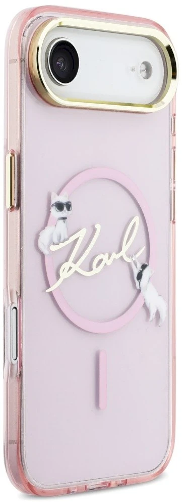 Dėklas Karl Lagerfeld IML Choupettes Karl Script Logo MagSafe iPhone Air Case - Rožinė
