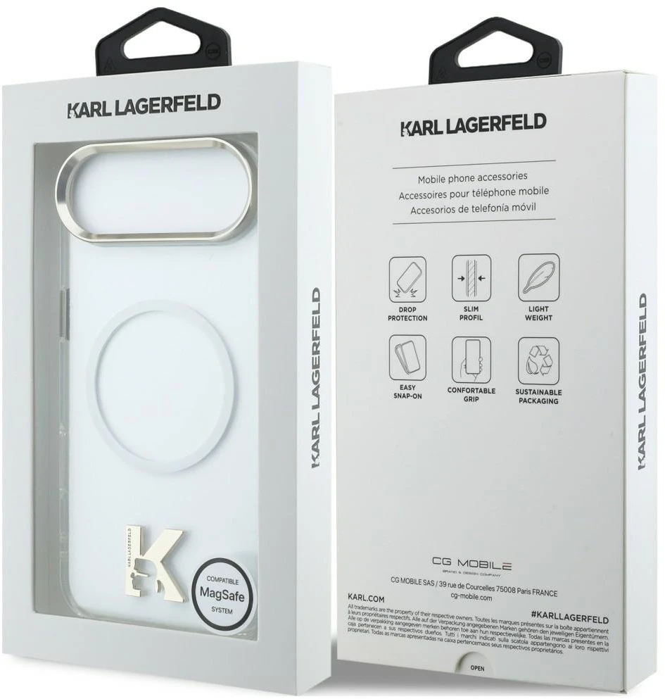 Karl Lagerfeld IML K galvos logotipo „MagSafe“ dėklas, skirtas „iPhone Air“ – skaidrus