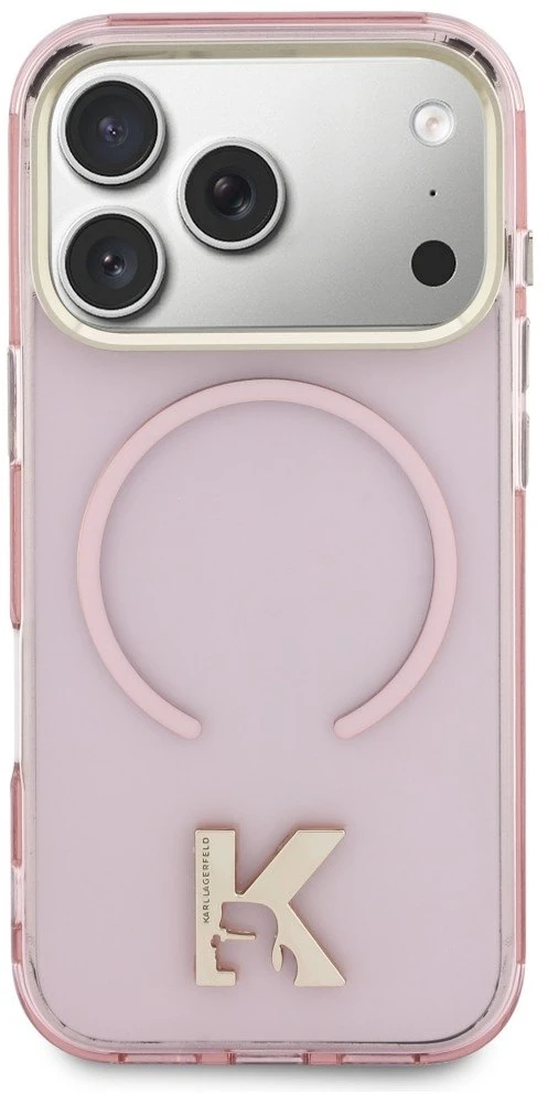 Dėklas Karl Lagerfeld IML K Head Logo MagSafe Case for iPhone 17 Pro - Rožinė