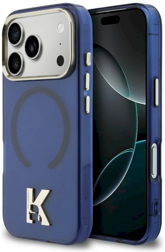 „Karl Lagerfeld IML K“ galvos logotipo „MagSafe“ dėklas, skirtas „iPhone 17 Pro“ - Mėlyna