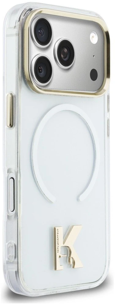 „Karl Lagerfeld IML K Head Logo MagSafe“ dėklas, skirtas „iPhone 17 Pro“ – skaidrus