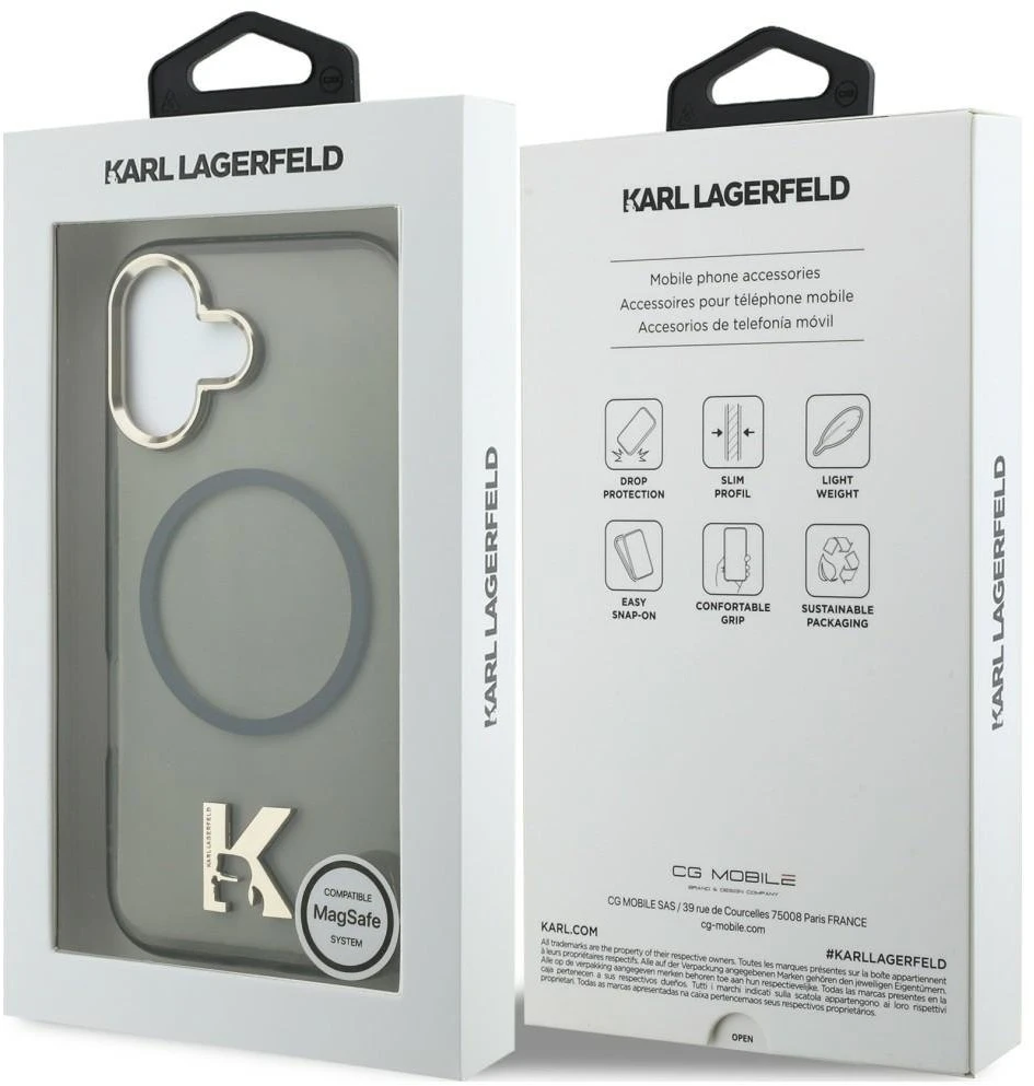 Karl Lagerfeld IML K galvos logotipo „MagSafe“ dėklas, skirtas iPhone 17 - Juodas