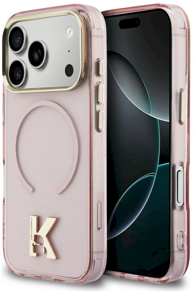 Dėklas Karl Lagerfeld IML K Head Logo MagSafe Case for iPhone 17 Pro - Rožinė