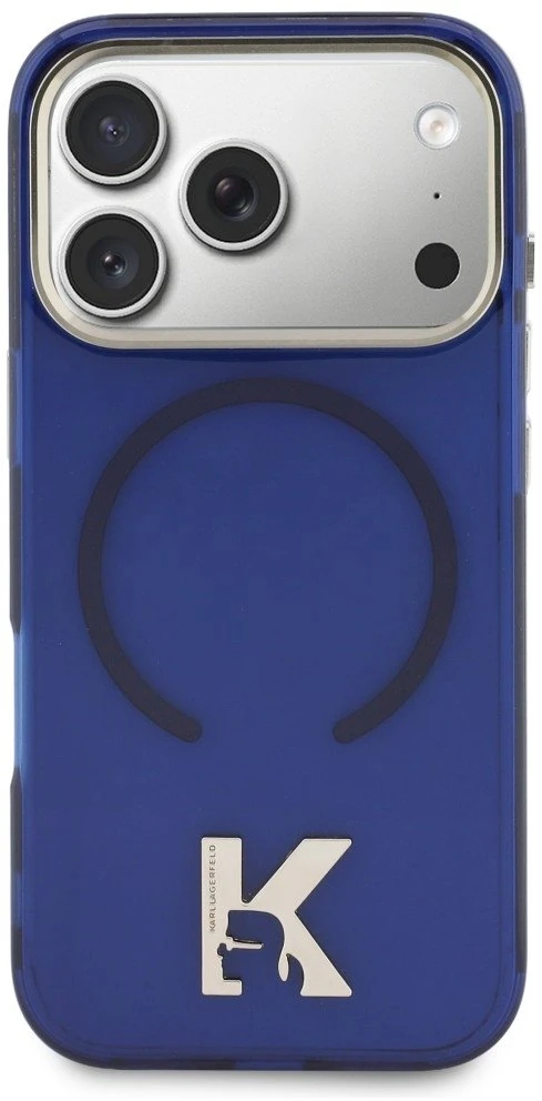 „Karl Lagerfeld IML K“ galvos logotipo „MagSafe“ dėklas, skirtas „iPhone 17 Pro“ - Mėlyna