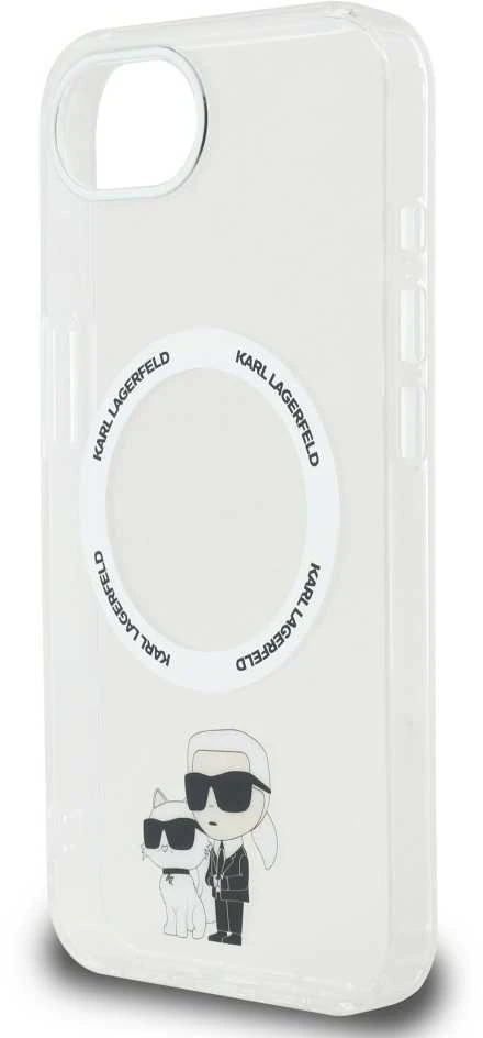 Karl Lagerfeld IML Karl and Choupette MagSafe dėklas skirtas Apple iPhone 16e skaidrus