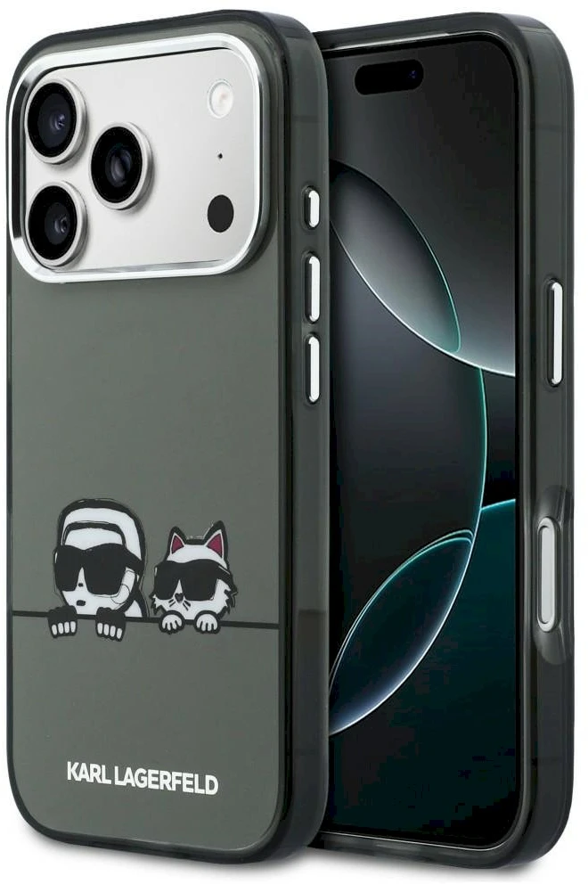 Karl Lagerfeld IML K&CH Heads Logo MagSafe dėklas skirtas Apple iPhone 17 Pro Max juodos spalvos