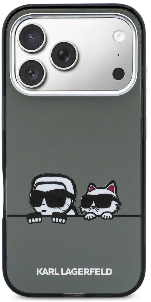 Karl Lagerfeld IML K&CH Heads Logo MagSafe dėklas skirtas Apple iPhone Apple iPhone 17 Pro juodos spalvos