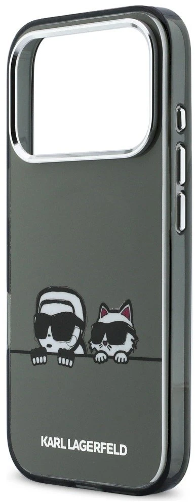 Karl Lagerfeld IML K&CH Heads Logo MagSafe dėklas skirtas Apple iPhone Apple iPhone 17 Pro juodos spalvos