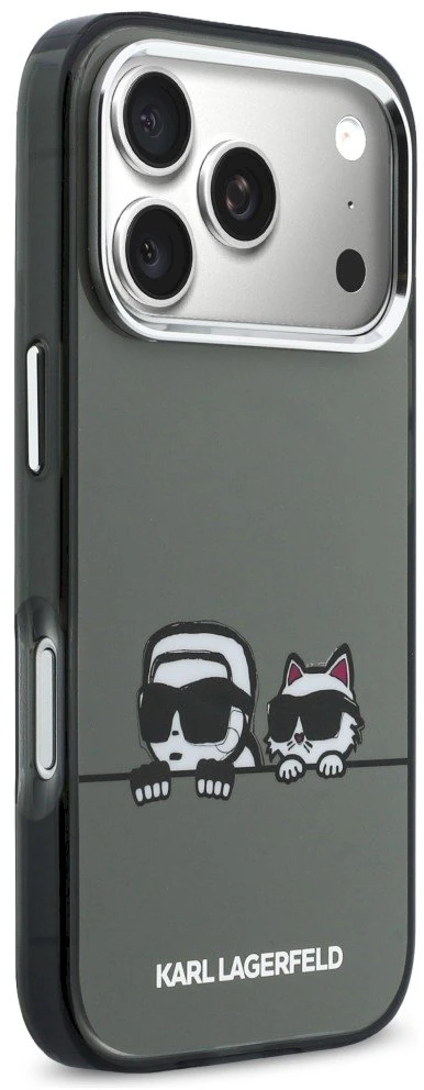 Karl Lagerfeld IML K&CH Heads Logo MagSafe dėklas skirtas Apple iPhone Apple iPhone 17 Pro juodos spalvos