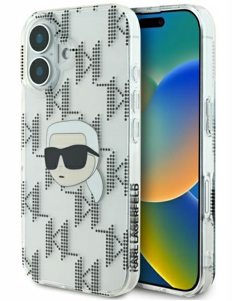 Karl Lagerfeld IML Karl Head Electroplated - dėklas skirtas Apple iPhone 16 transparent