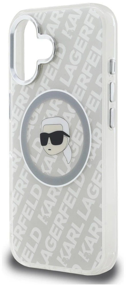 „Karl Lagerfeld IML Karl Head Logo MagSafe“ dėklas, skirtas „iPhone 16“ – pilkas