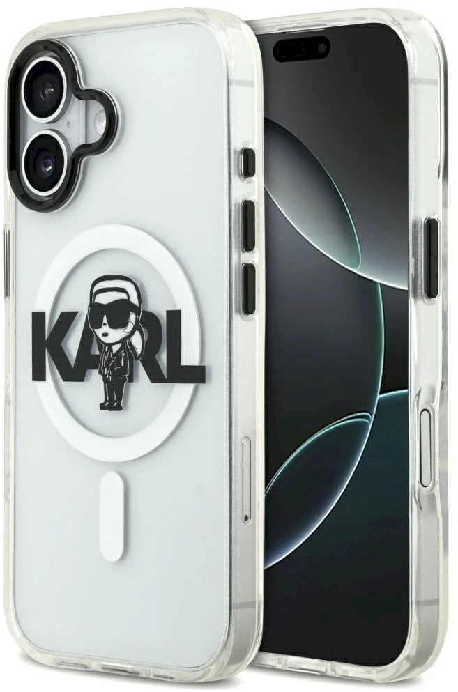 Karl Lagerfeld IML Karl Sketch Logo MagSafe dėklas Apple iPhone 17 skaidrus