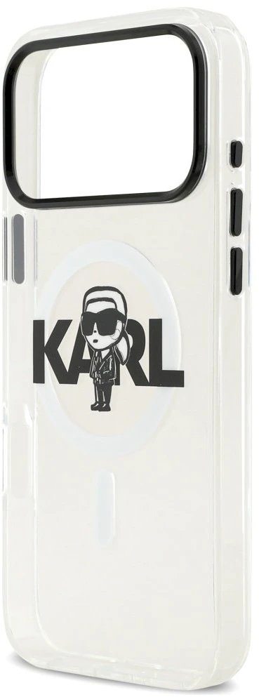 Karl Lagerfeld IML Karl Sketch Logo MagSafe dėklas iPhone 17 Pro Max skaidrus
