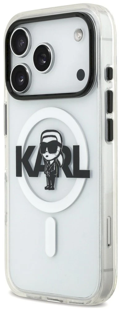 Karl Lagerfeld IML Karl Sketch Logo MagSafe dėklas Apple iPhone 17 Pro skaidrus
