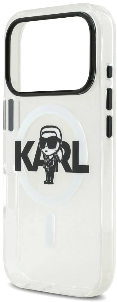 Karl Lagerfeld IML Karl Sketch Logo MagSafe dėklas Apple iPhone 17 Pro skaidrus