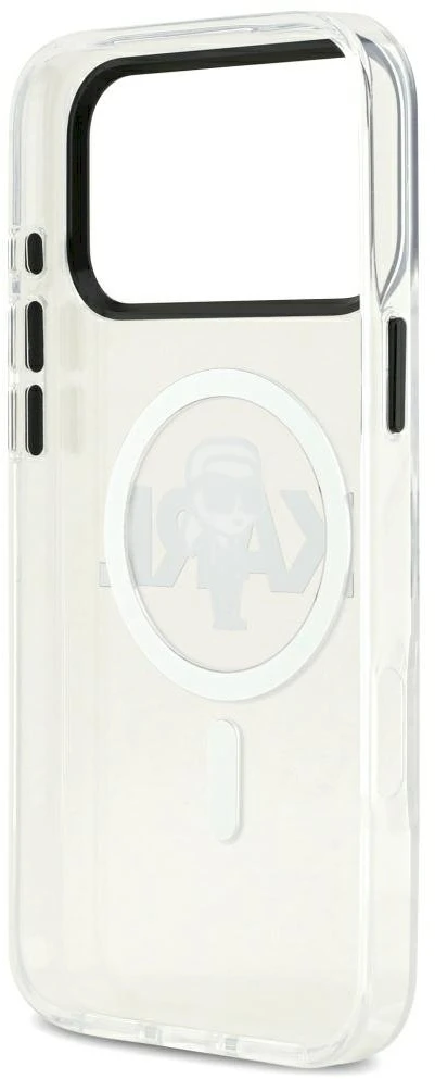 Karl Lagerfeld IML Karl Sketch Logo MagSafe dėklas iPhone 17 Pro Max skaidrus