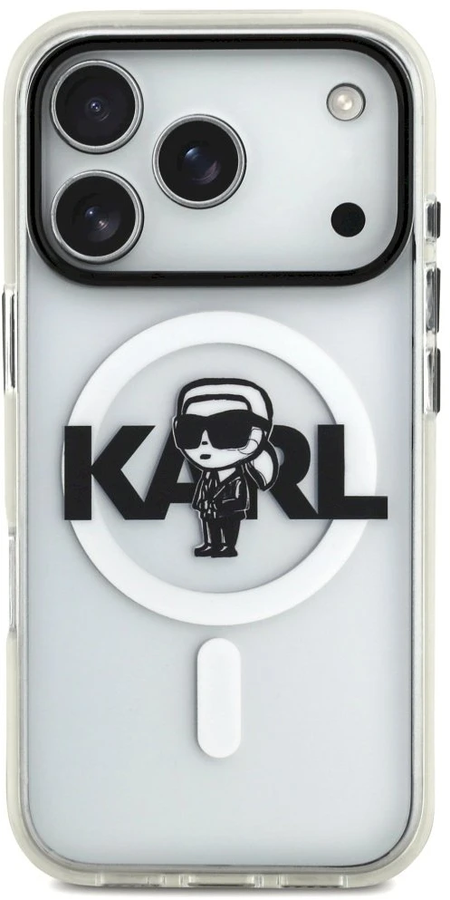 Karl Lagerfeld IML Karl Sketch Logo MagSafe dėklas Apple iPhone 17 Pro skaidrus