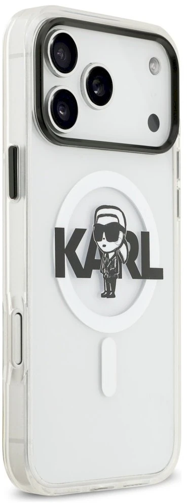 Karl Lagerfeld IML Karl Sketch Logo MagSafe dėklas iPhone 17 Pro Max skaidrus