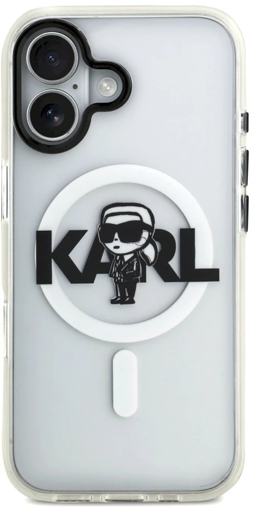 Karl Lagerfeld IML Karl Sketch Logo MagSafe dėklas Apple iPhone 17 skaidrus
