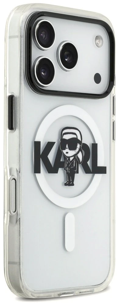 Karl Lagerfeld IML Karl Sketch Logo MagSafe dėklas Apple iPhone 17 Pro skaidrus