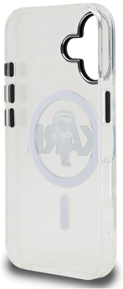 „Karl Lagerfeld IML Karl Sketch Logo MagSafe“ dėklas, skirtas „iPhone 16“ – skaidrus