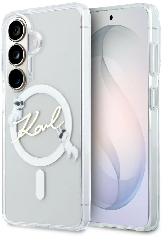 Dėklas Karl Lagerfeld IML KC Script MagSafe Samsung Galaxy S26 Plus skaidrus