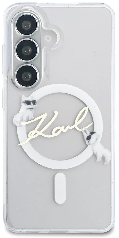 Dėklas Karl Lagerfeld IML KC Script MagSafe Samsung Galaxy S26 Plus skaidrus