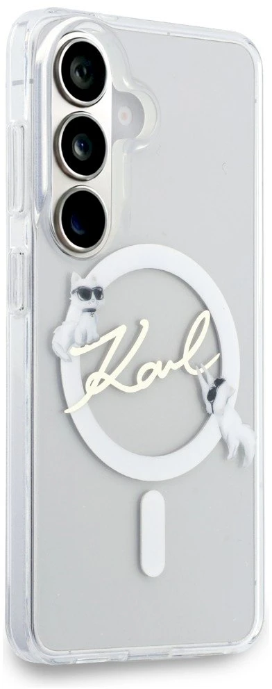 Dėklas Karl Lagerfeld IML KC Script MagSafe Samsung Galaxy S26 Plus skaidrus