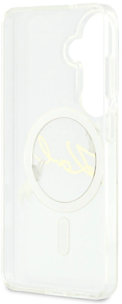 Karl Lagerfeld IML Choupette Karl Script Logo Magnetic dėklas skirtas Samsung Galaxy S26 Transparent