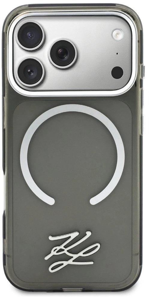 Dėklas Karl Lagerfeld IML KL Script Logo MagSafe Case for iPhone 17 Pro - Juodas
