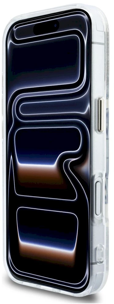 „Karl Lagerfeld IML KL Script Logo MagSafe“ dėklas, skirtas „iPhone 17 Pro Max“ – skaidrus