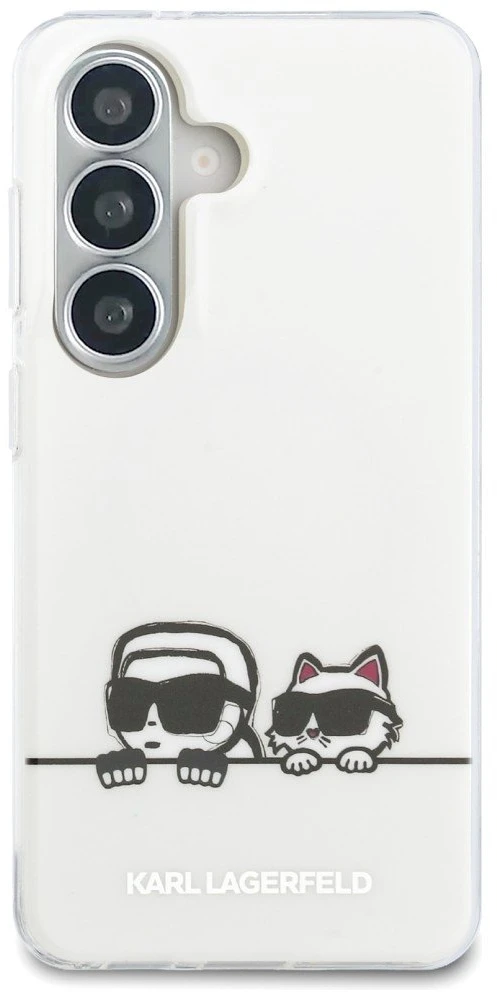 Karl Lagerfeld IML K&CH Peekaboo Logo Magnetic dėklas skirtas Apple iPhone Samsung Galaxy S26+ baltos spalvos